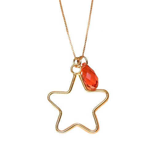 Collar Estrella con cristal Swarovski® bañada en Oro 24 Kilates